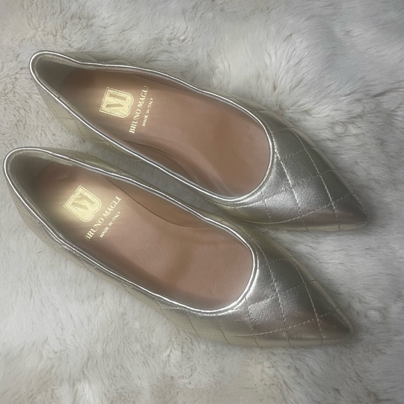 COPY - Bruno Magli Quilted Metallic Ballet Flats - Picture 3 of 5